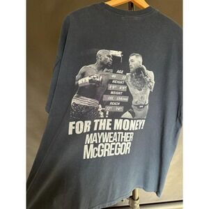 2017 Mayweather Vs Mcgregor Vintage Tshirt For the Money XXL Navy